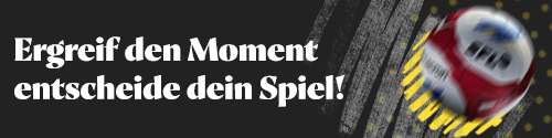 Dynamische Darstellung eines rotierenden Balls neben motivierendem Slogan